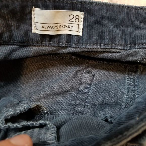 Gap Turquoise skinny fine wale corduroy Stretch jeans Women's size 28 - Picture 6 of 9